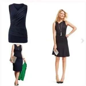 CAbi Double Drape Sleeveless Tank Top, Size XS, Navy Blue